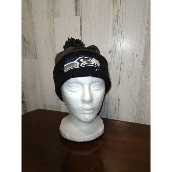 NFL Team Apparel Black Gray Seahawks Beanie - Picture 3 of 7